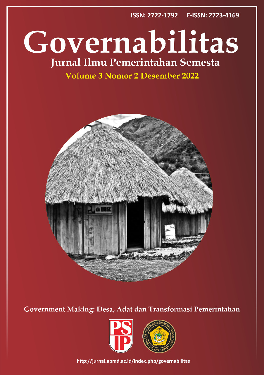 					View Vol. 3 No. 2 (2022): Government Making : Desa, Adat dan Transformasi Pemerintahan
				